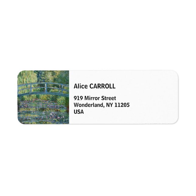 Etiqueta Claude Monet - estanque de Lily del Agua, Armonía  (Frente)
