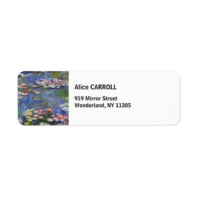 Etiqueta Claude Monet - Lilies de agua / Nympheas (Frente)