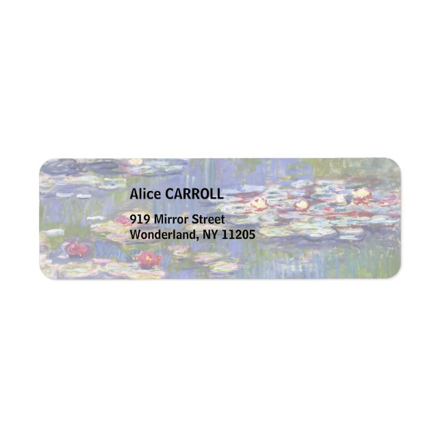 Etiqueta Claude Monet - Lilies de agua / Nympheas (Frente)