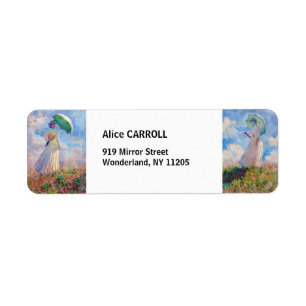 Etiqueta Claude Monet - Mujer con Parasol a la derecha e iz