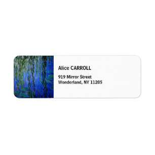 Etiqueta Claude Monet - Nenúfares con sauce llorón