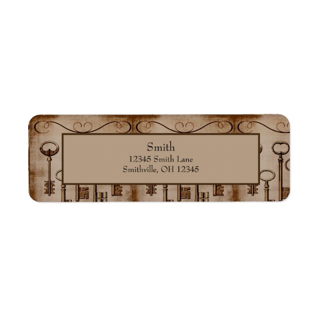 Etiqueta Claves de esqueleto de época victoriana con proble (Frente)