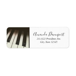 Etiqueta Claves de piano - Elegante fotografía en blanco y 