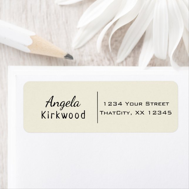 Etiqueta Clean Simple Minimal Informal Casual Beige (In situ)