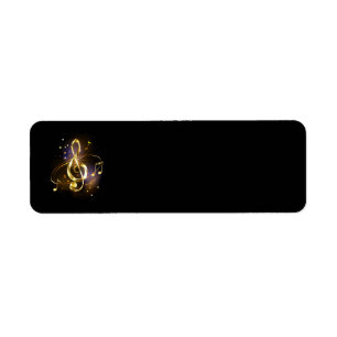 Etiqueta Clef Musical de Triple Corchea de Oro