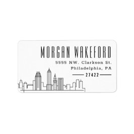 Etiqueta Cleveland Estilizado Skyline Grande 