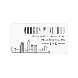 Etiqueta Cleveland Estilizado Skyline Grande 