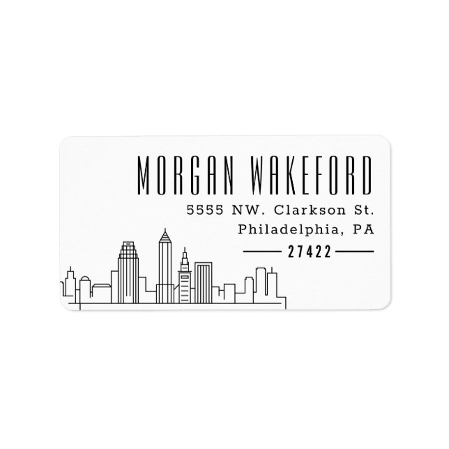 Etiqueta Cleveland Estilizado Skyline Grande  (Frente)