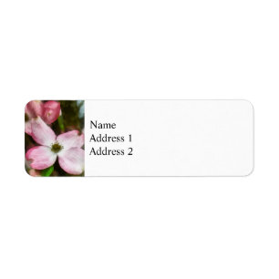 Etiqueta Closeup de dogwood rosa