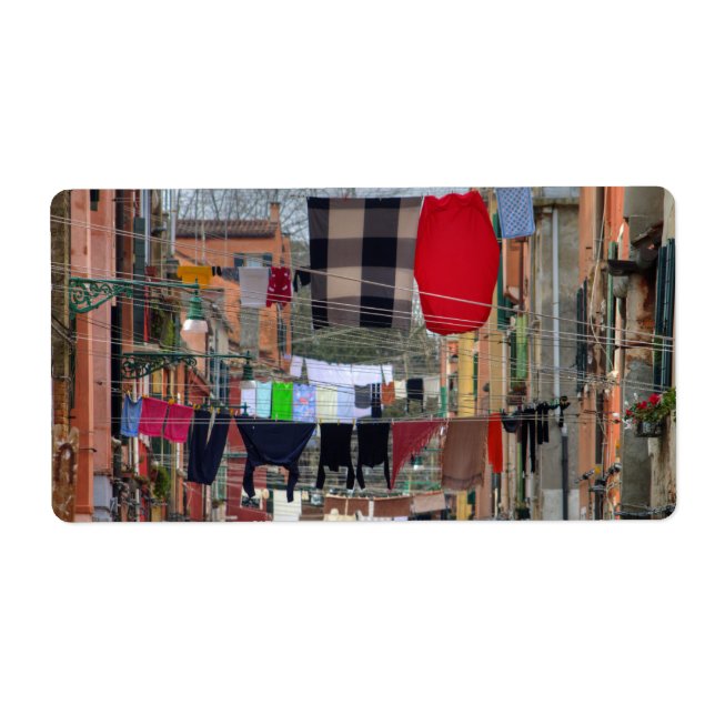 Etiqueta Clotheslines In Venice Italy (Frente)