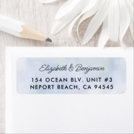 Etiqueta Cloud 9 Pastel Blue Sky Elegant Return Address