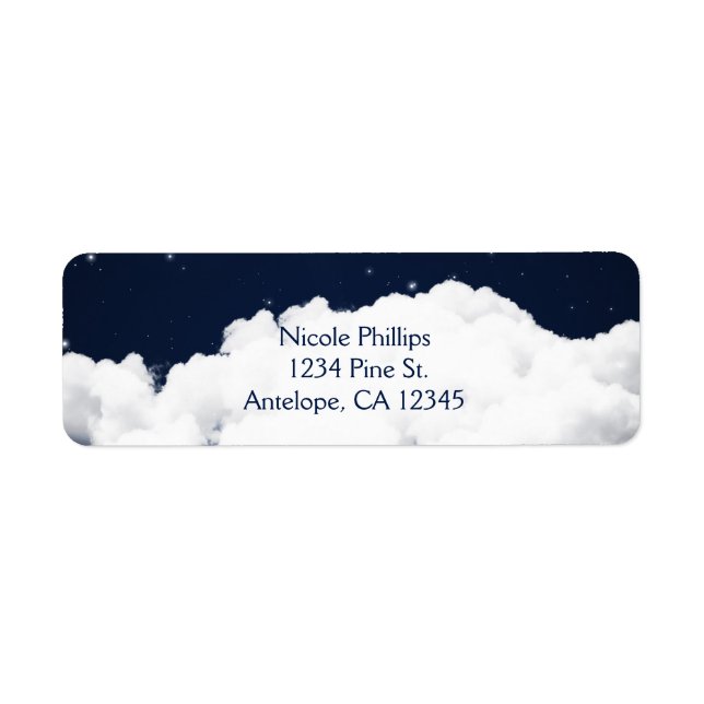 Etiqueta Clouds Starry Night Sky Celestial Address Labels (Frente)