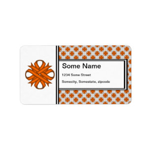 Etiqueta Clover Ribbon naranja por Kenneth Yoncich