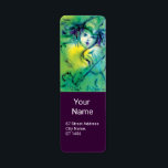 Etiqueta CLOWN IN GREEN VIOLIN PLAYER / Carnival Faces<br><div class="desc">Colourful , whimsical , vibrant, artistic clown portraits , watercolor paintings in, purple, green, yellow colors inspired from Carnival of Venice. .Easy to customize with your own text as a wedding favor tag label , rsvp , save-the-date, thank you labels , birthday parties: sweet 16, quinceanera, , return address labels,...</div>