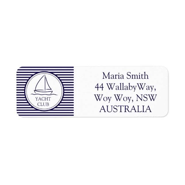 Etiqueta Club de Yates (Frente)