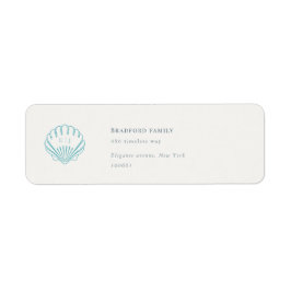 Etiqueta Coastal Seashell Wedding Return Address