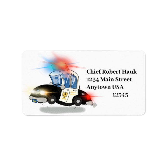 Etiqueta Coche de la policía personalizado (Frente)