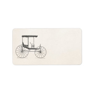 Etiqueta Cochecillo antiguo traído por caballo del carro d