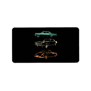 Etiqueta Coches de época - Retro gráfico de 80 y 90