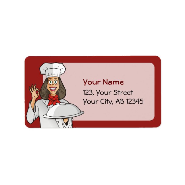 Etiqueta Cocina Femenina De Chef (Frente)