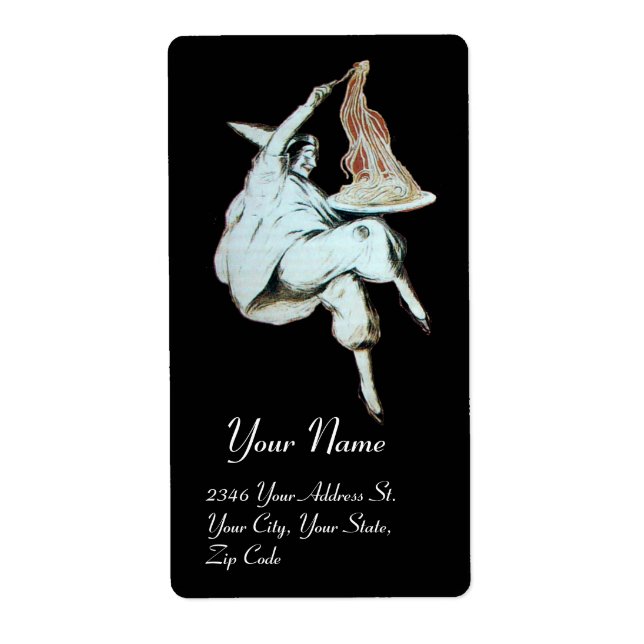 ETIQUETA COCINA ITALIANA FIESTA DE ESPAGUETTI, RESTAURANTE  (Frente)