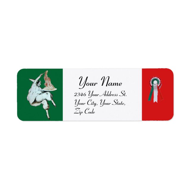 ETIQUETA COCINA ITALIANA FIESTA DE ESPAGUETTI, RESTAURANTE  (Frente)