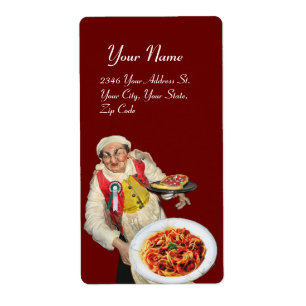 Etiqueta COCINA ITALIANA verde rojo blanco