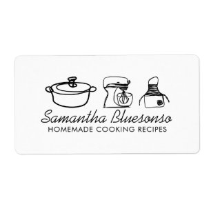 Etiqueta Cocina panadería comida casera minimalista