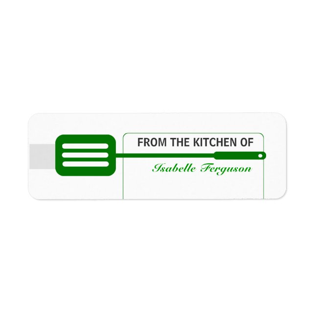 Etiqueta Cocina verde de la espátula (Frente)