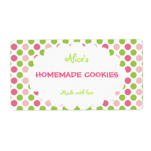 Etiqueta Cocinas caseras personalizadas de Punto de Polka R