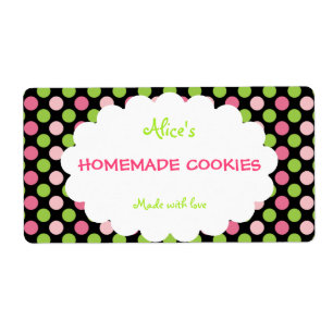 Etiqueta Cocinas caseras personalizadas de Punto de Polka R