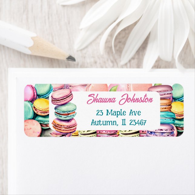 Etiqueta Cocinas de Macaron verde azuladas y rosas (In situ)