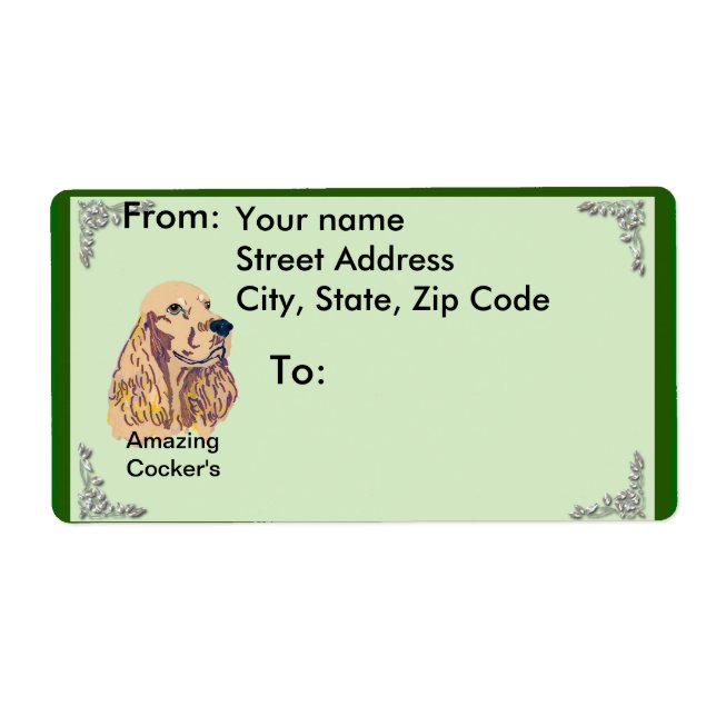Etiqueta Cocker Spaniel inglés (Frente)