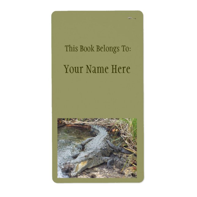 Etiqueta Cocodrilo jamaiquino de agua salada (Frente)