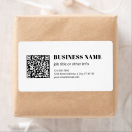 Etiqueta Código QR comercial y texto retro-moderno editable