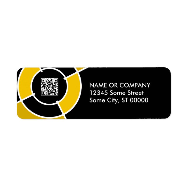 Etiqueta código QR de bullseye de naranja (Frente)