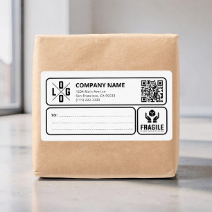 Etiqueta Código QR de logotipo empresarial personalizado Ad