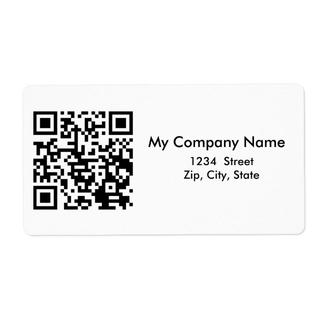 Etiqueta Código QR de negocio personalizado (Frente)