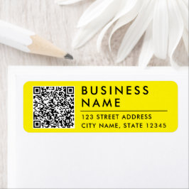 Etiqueta Código QR de sitio web amarillo simple moderno Dir