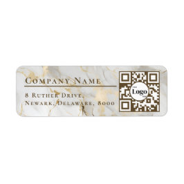Etiqueta Código Qr del logotipo empresarial Ágata blanca Di