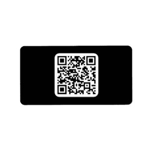 Etiqueta Código QR moderno editable Blanco negro o cualqu