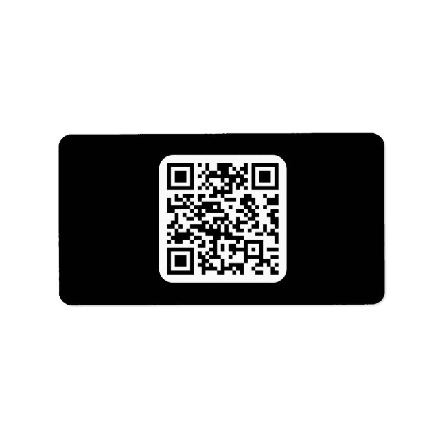 Etiqueta Código QR moderno editable | Blanco negro o cualqu (Frente)