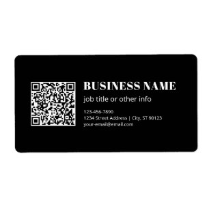 Etiqueta Código QR personalizado y texto retro-moderno edit