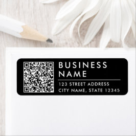 Etiqueta Código QR web minimalista blanco y negro Simple Mo