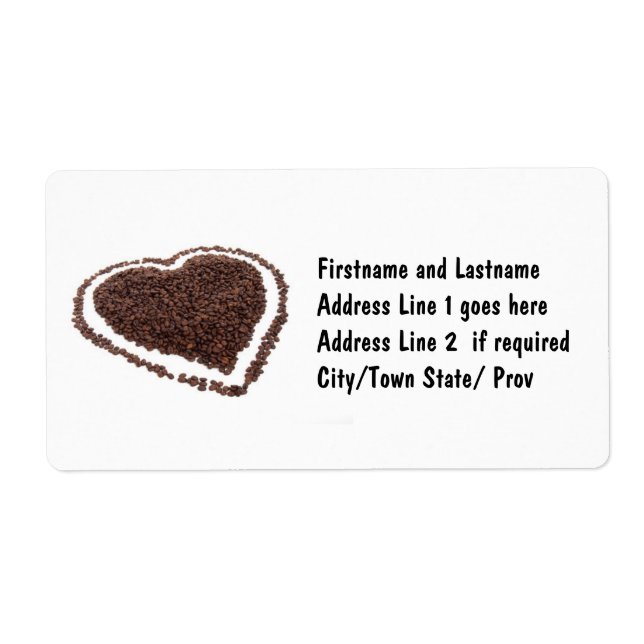 Etiqueta Coffee Bean heart (Frente)