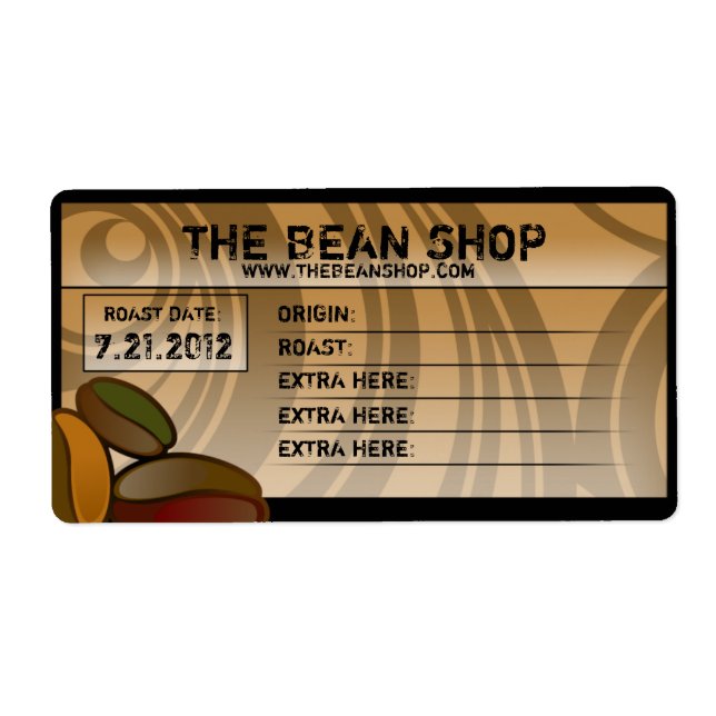 Etiqueta Coffee Bean Personalizado Coffee Labels (Frente)