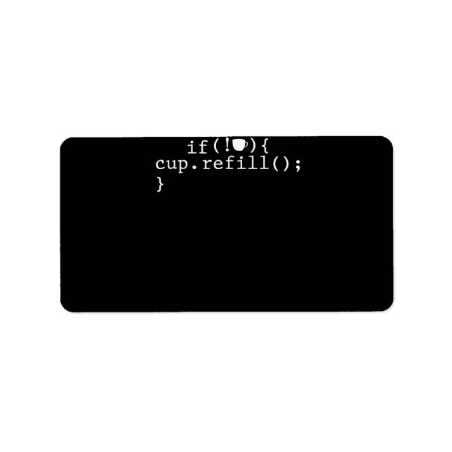 Etiqueta Coffee Refill Smart Coding Software Engineer (Frente)