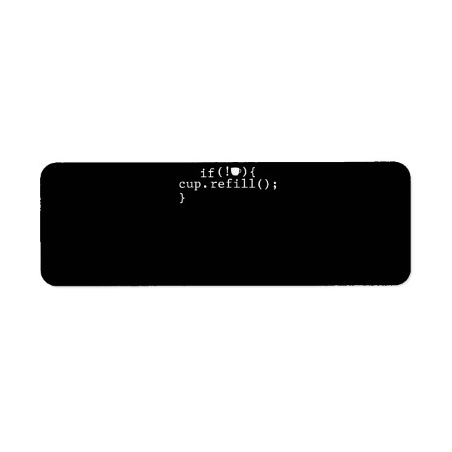 Etiqueta Coffee Refill Smart Coding Software Engineer (Frente)