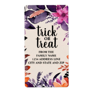Etiqueta Colección de guirnaldas florales de Halloween