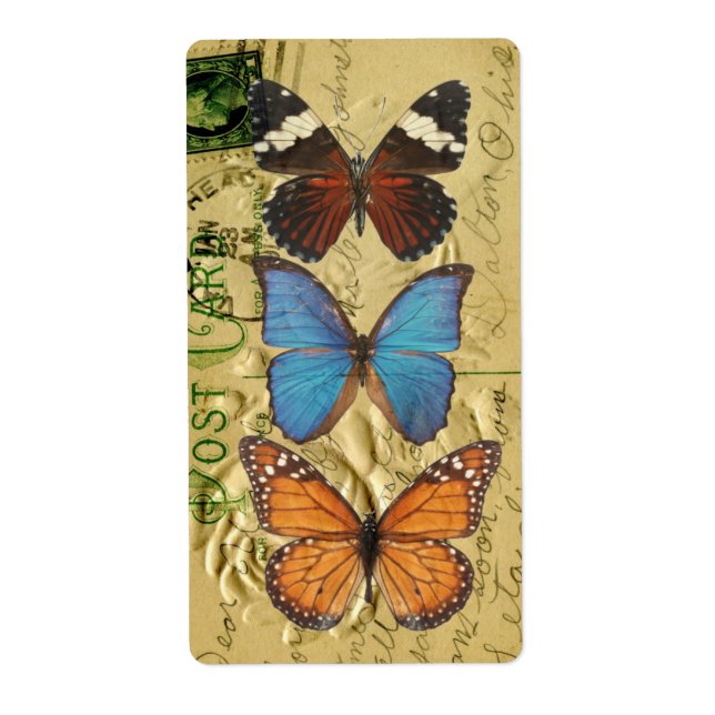 Etiqueta Colección de mariposas (Frente)